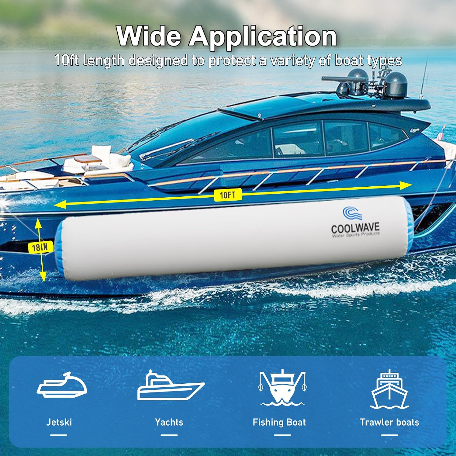 COOLWAVE 6FT/10FT Inflatable Boat Fenders